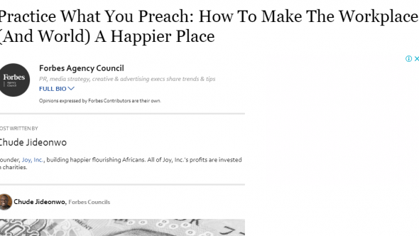 Practice What You Preach: How To Make The Workplace (And World) A Happier Place